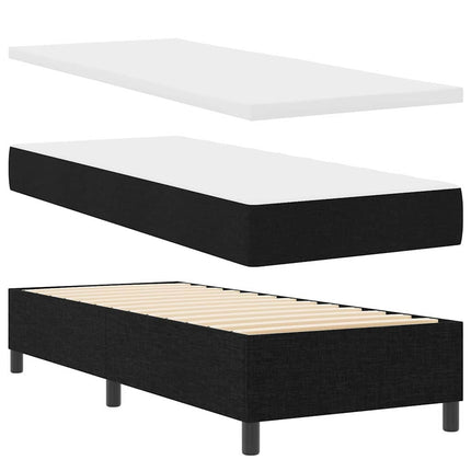 LED Box Spring Bed med hovedgærde Sort 80 x 200 cm Stof