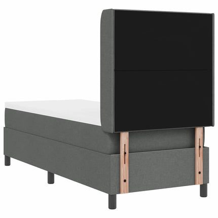 LED Box Spring Bed med hovedgærde Mørkegrå 90 x 190 cm Stof