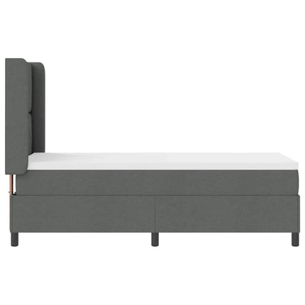 LED Box Spring Bed med hovedgærde Mørkegrå 90 x 190 cm Stof