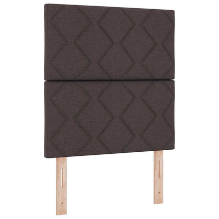 LED Box Spring Bed med hovedgærde Mørk Brun 90 x 190 cm Stof