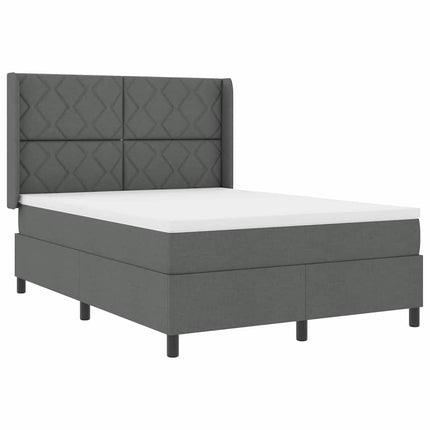LED Box Spring Bed med hovedgærde Mørkegrå 160 x 200 cm Stof