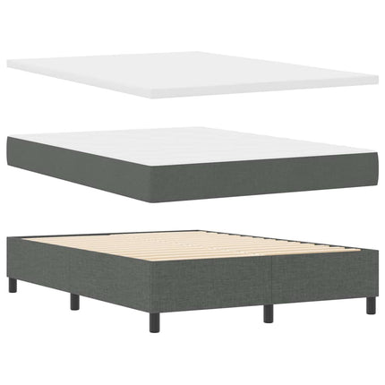 LED Box Spring Bed med hovedgærde Mørkegrå 160 x 200 cm Stof