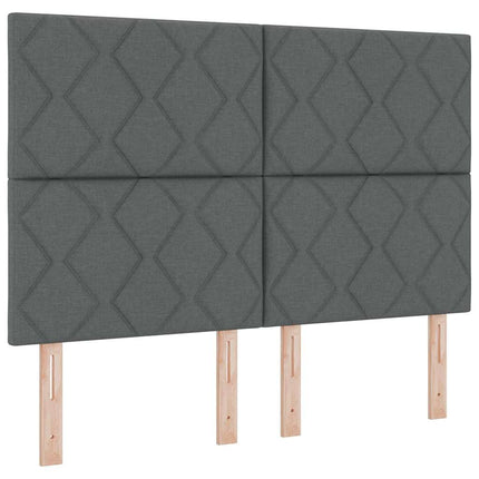 LED Box Spring Bed med hovedgærde Mørkegrå 160 x 200 cm Stof