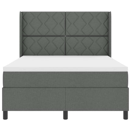 LED Box Spring Bed med hovedgærde Mørkegrå 160 x 200 cm Stof