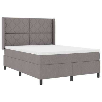LED Box Spring Bed med hovedgærde Gråbrun 160 x 200 cm Stof