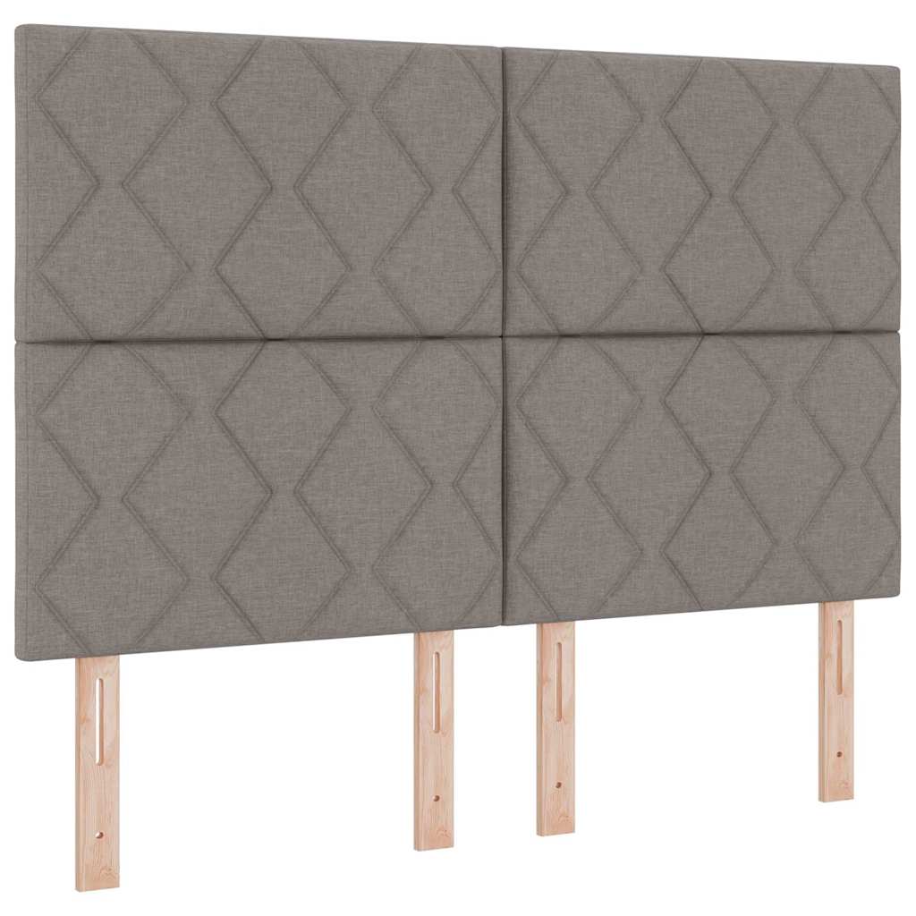 LED Box Spring Bed med madras Gråbrun 160 x 200 cm Stof