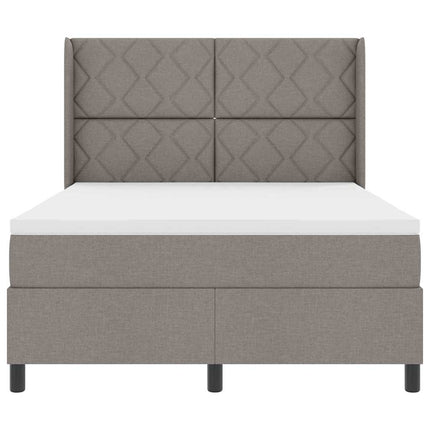 LED Box Spring Bed med hovedgærde Gråbrun 160 x 200 cm Stof