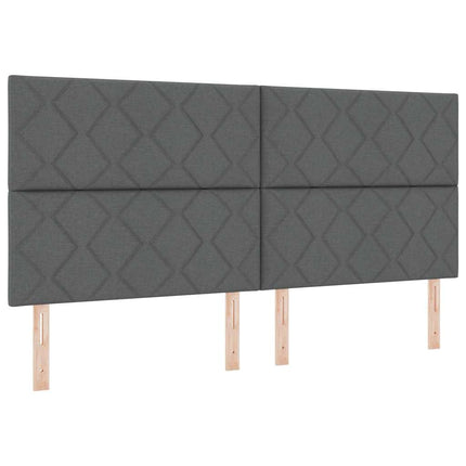 LED Box Spring Bed med hovedgærde Mørkegrå 200 x 200 cm Stof
