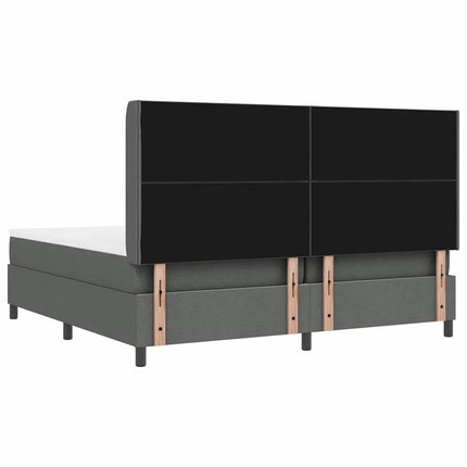 LED Box Spring Bed med hovedgærde Mørkegrå 200 x 200 cm Stof