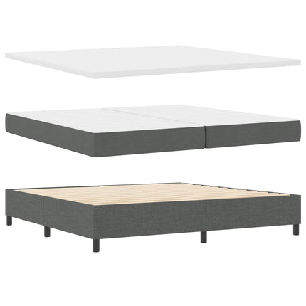 LED Box Spring Bed med hovedgærde Mørkegrå 200 x 200 cm Stof