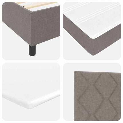 LED Box Spring Bed med hovedgærde Gråbrun 200 x 200 cm Stof
