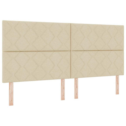 LED Box Spring Bed med hovedgærde Creme 200 x 200 cm Stof
