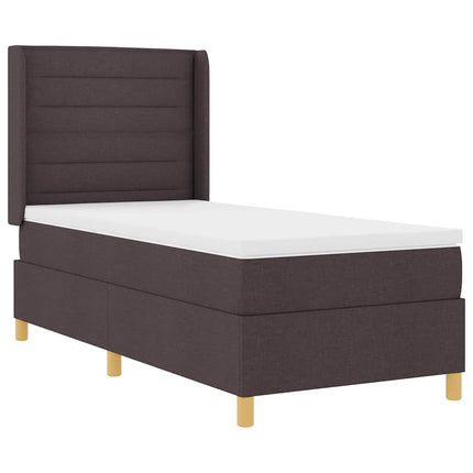 Box spring seng med LED-lysstrimler Brun 100 x 200 cm Stof