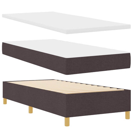 Box spring seng med LED-lysstrimler Brun 100 x 200 cm Stof