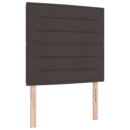Box spring seng med LED-lysstrimler Brun 100 x 200 cm Stof