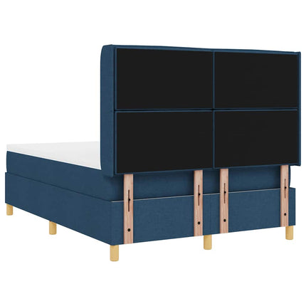 Box spring seng med LED-lysstrimler Blå 160 x 200 cm Stof
