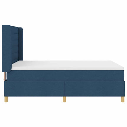 Box spring seng med LED-lysstrimler Blå 160 x 200 cm Stof