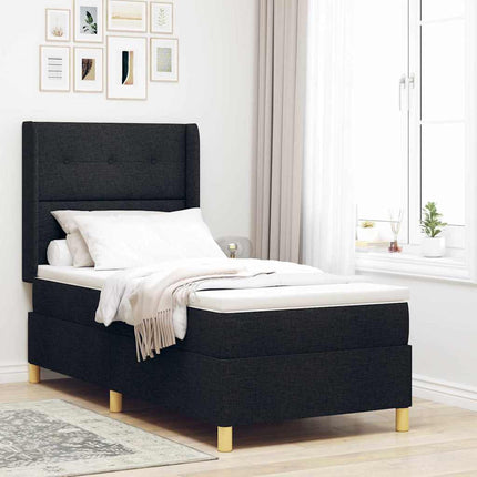 Box spring seng med LED-lysstrimler Sort 80 x 200 cm Stof