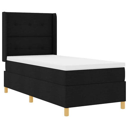 Box spring seng med LED-lysstrimler Sort 80 x 200 cm Stof