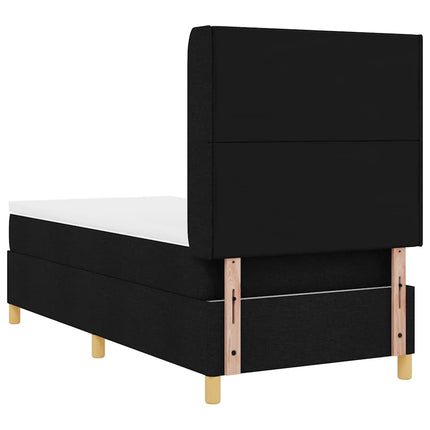 Box spring seng med LED-lysstrimler Sort 80 x 200 cm Stof