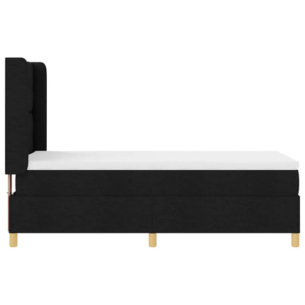 Box spring seng med LED-lysstrimler Sort 80 x 200 cm Stof