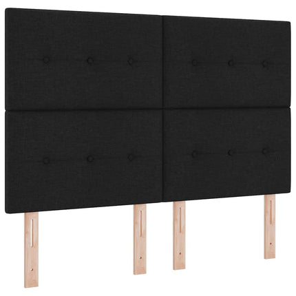Box spring seng med LED-lysstrimler Sort 140 x 200 cm Stof