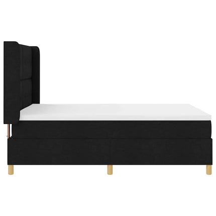 Box spring seng med LED-lysstrimler Sort 160 x 200 cm Stof
