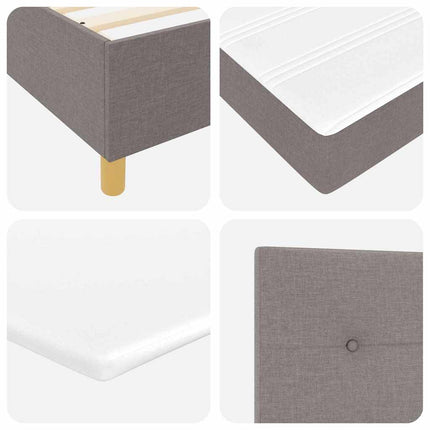 Box spring seng med LED-lysstrimler Gråbrun 160 x 200 cm Stof