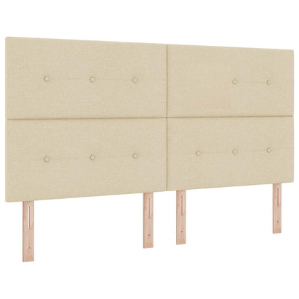 Box spring seng med LED-lysstrimler Creme 180 x 200 cm Stof