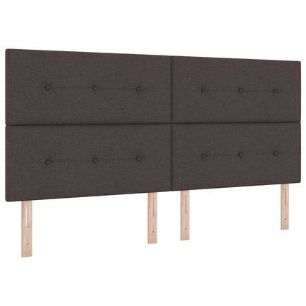 Box spring seng med LED-lysstrimler Brun 200 x 200 cm Stof