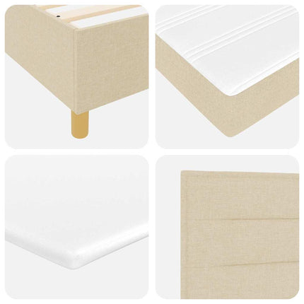 Box spring seng med LED-lysstrimler Creme 80 x 200 cm Stof