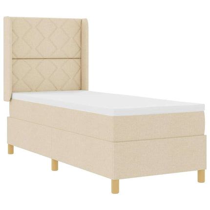 Box spring seng med LED-lysstrimler Creme 80 x 200 cm Stof