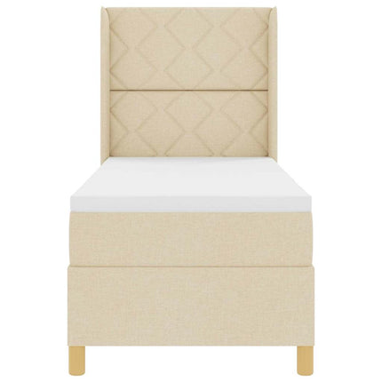 Box spring seng med LED-lysstrimler Creme 80 x 200 cm Stof
