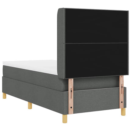 Box spring seng med LED-lysstrimler Lysegrå 90 x 190 cm Stof