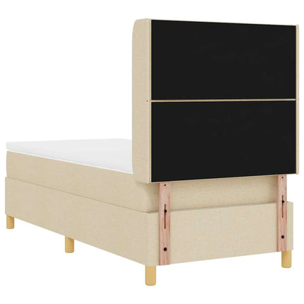 Box spring seng med LED-lysstrimler Creme 90 x 200 cm Stof