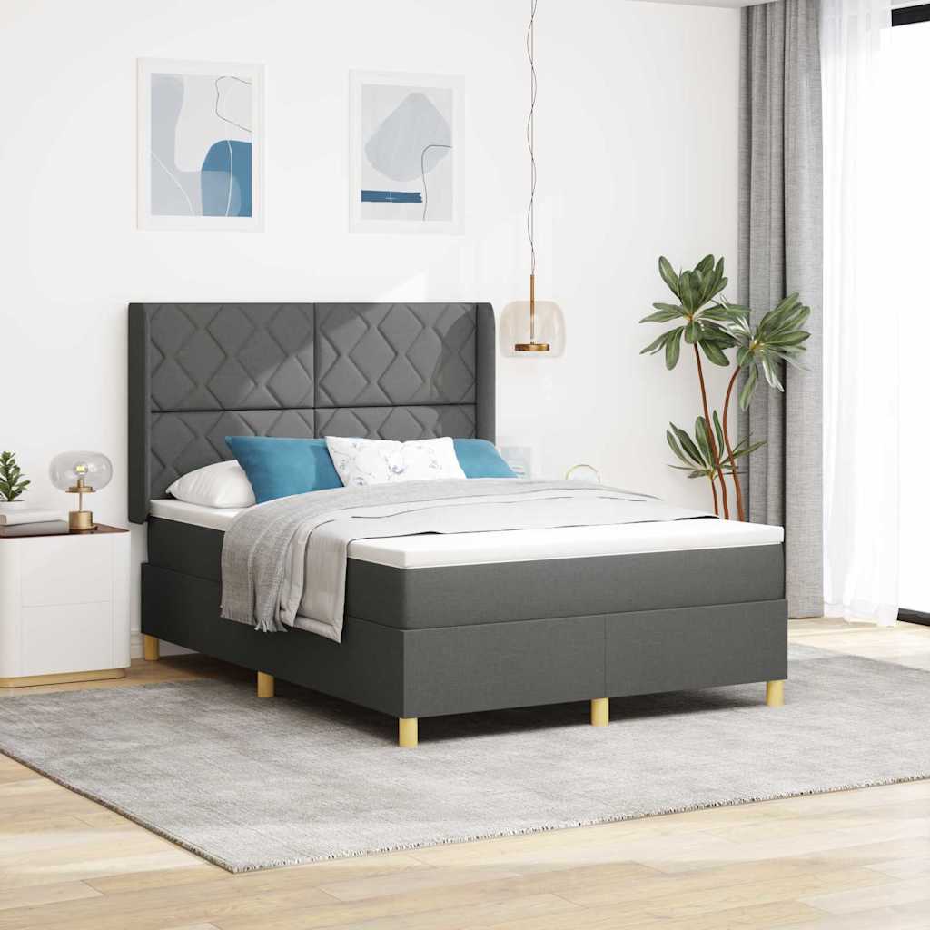 Box spring seng med LED-lysstrimler Gr 140 x 200 cm Stof
