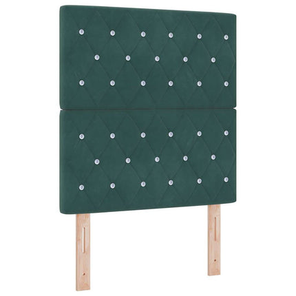 Box spring seng med madras med LED Mørkegrøn 80 x 200 cm Fløjl