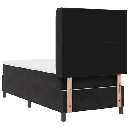 Box spring seng med madras med LED Sort 90 x 190 cm Fløjl
