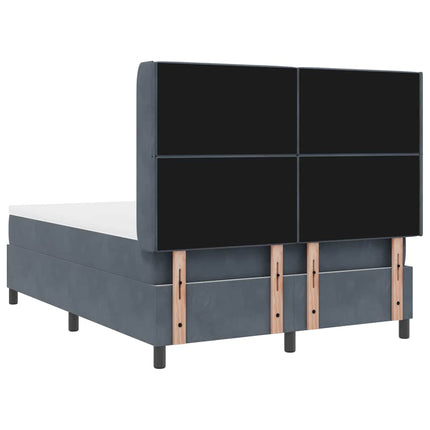 Box spring seng med madras med LED Mørkegrå 160 x 200 cm Fløjl