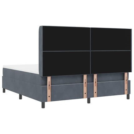 Box spring seng med madras med LED Mørkegrå 180 x 200 cm Fløjl