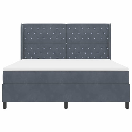 Box spring seng med madras med LED Mørkegrå 180 x 200 cm Fløjl