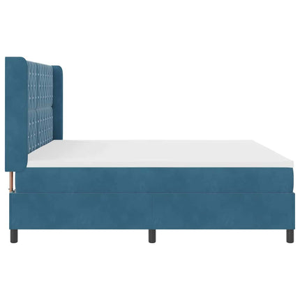 Box spring seng med madras med LED Blå 200 x 200 cm Fløjl