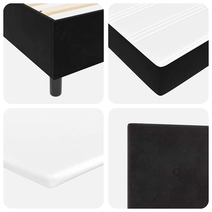 Box spring seng med LED-lysstrimler Sort 160 x 200 cm Fløjl