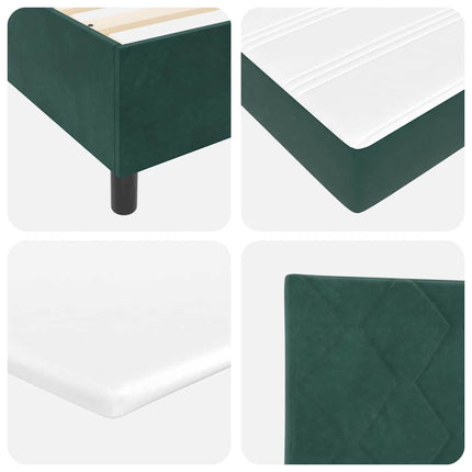 Box spring seng med hovedgærde Mørkegrøn 100 x 200 cm Fløjl