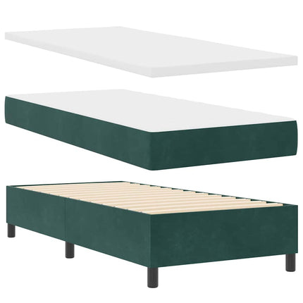 Box spring seng med hovedgærde Mørkegrøn 100 x 200 cm Fløjl