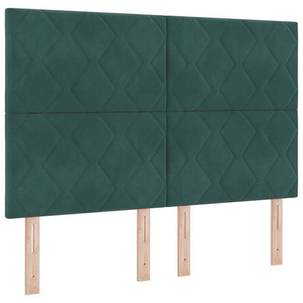 Box spring seng med hovedgærde Mørkegrøn 160 x 200 cm Fløjl