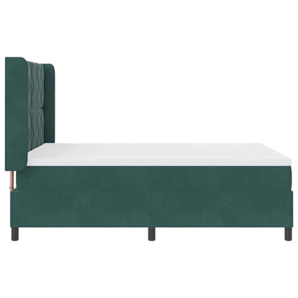 Box spring seng med hovedgærde Mørkegrøn 160 x 200 cm Fløjl