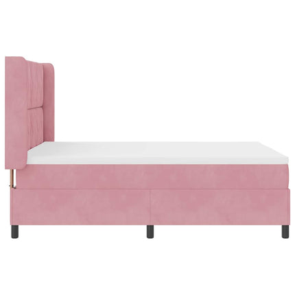 Box spring seng med LED-lysstrimler Lyserød 160 x 200 cm Fløjl