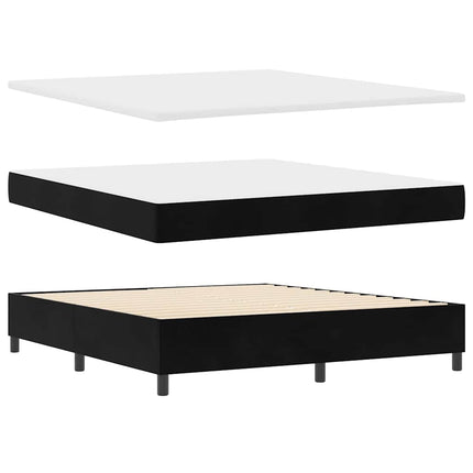 Box spring seng med LED-lysstrimler Sort 180 x 200 cm Fløjl