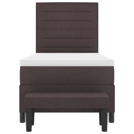 Box spring seng med hovedgærde Mørk Brun 80 x 200 cm Stof